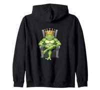 Cool Cartoon Frog King Bodybuilding Fitness Workout Zip Hoodie