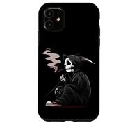 Cool Cartoon Grim Reaper with Smoking Cigarette Case for iPhone 11
