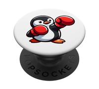 Cool Cartoon Penguin Boxer Design PopSockets Adhesive PopGrip
