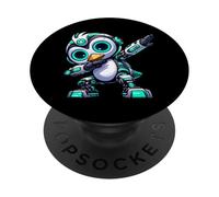 Cool Cartoon Penguin Robot Astronaut Dabbing Mech PopSockets Adhesive PopGrip