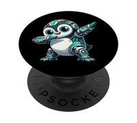 Cool Cartoon Robot Penguin Astronaut Dabbing Mech PopSockets Adhesive PopGrip