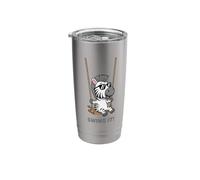 Cool Cartoon Zebra Swinging on a Swing Stainless Steel Insulated Tumbler