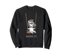Cool Cartoon Zebra Swinging on a Swing Sweatshirt