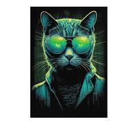 Cool Cat in Cyberspace 01 Classic Jigsaw Puzzle for Adults, 300 PCS