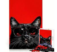 Cool Cat in Red Puzzles for Adults 1000 Piece Cognitive Boost, Fade Resist, Family Bond, Birthday Present (38x52cm)