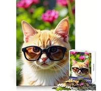 Cool Cat in Sunglasses Jigsaw Puzzle for Teenagers 1000 Pieces Mental Boost, Clean Cut, Fun Challenge, Birthday Present (38x52cm)