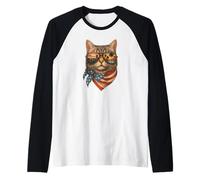 Cool Cat Los Angeles Retro Style USA Vibes Raglan Baseball Tee