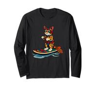 Cool Cat on a Stand-up-Paddle-Board 1 - Fan Fun Long Sleeve T-Shirt