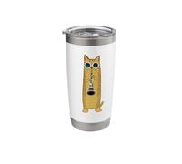 Cool Cat Playing The Clarinet Design Hippy Hipster Kitty Stainless Steel Insulated Tumbler