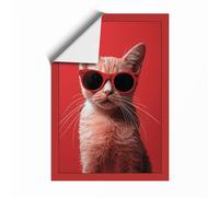 Cool Cat Sunglasses Modern Unframed Wall Art Print A1 (84.1×59.4cm), Wall Decor for Living Room, Bedroom, Office & Home, Art Gift
