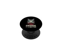 Cool Cat with Sunglasses - Change for The Better PopSockets Adhesive PopGrip