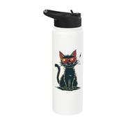 Cool Cat with Sunglasses Lightning Stainless Steel Insulated Water Bottle