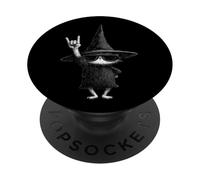 Cool Cat Wizard Vibes Rock On Hand Gesture PopSockets Adhesive PopGrip