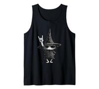 Cool Cat Wizard Vibes Rock On Hand Gesture Tank Top