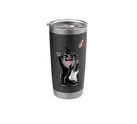 Cool Cat Wizard with Electric Guitar Funny Retro Design Stainless Steel Insulated Tumbler