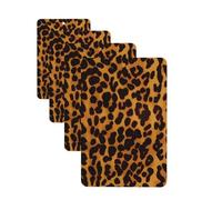 Cool Cheetah Leopard Car Air Freshener Cards Set of 4 Pieces Long Lasting Hanging Scented Cards for Bedroom Wardrobe Car Aromatherapy Tablets for Men Women Rearview Mirror Pendant