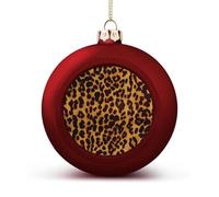 Cool Cheetah Leopard Christmas Balls Ornaments 4PCS Christmas Tree Hanging Ball Personalization Red-Style Xmas Trees Ball Pendant for Holiday Party Decoration Supplies