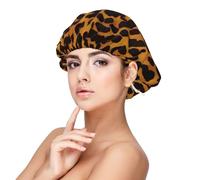 Cool Cheetah Leopard Satin Bonnet Silk Bonnet, Hair Bonnet For Sleeping, Soft Double Layer Silk Sleeping Cap Hair Wrap For Women Natural Hair Curly Hair Braided Hair Long Hair