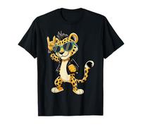 Cool Cheetah Rock Music Leopard Funny Animal Lovers T-Shirt