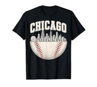 Cool Chicago Illinois Skyline Baseball Fan City Downtown Value Graphic T-Shirt