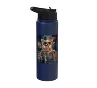 Cool Chihuahua Pizza Nocturne Night Dog Stainless Steel Insulated Water Bottle