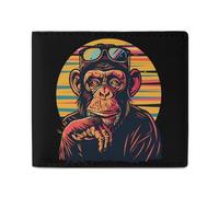 Cool Chimp Posing for Camera Bifold Wallet Front Pocket with Money and Credit Card Holder for Men Women