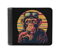 Cool Chimp Posing for Camera Printed Bifold Wallet with Hidden Compartments Pocket Money and Credit Card Holder for Men Women