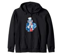 Cool Christmas Celebration Costume with this Patriotic Look Zip Hoodie
