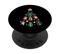 Cool Christmas Guitar tree for music Lovers Xmas PopSockets Adhesive PopGrip