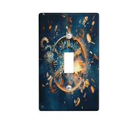 Cool Clock Theme Decorative Light Switch Cover Wall Plate 1 Gang Single Toggle, Mechanical Steampunk Electrical Faceplate for Kitchen Bathroom, Novelty Switchcover Decor