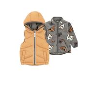 Cool Club Boy's 2-Piece Printed Fleece & Bodywarmer Set in Brown | Size: 12-18 m Cool Club Brown 12-18 m