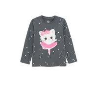 Cool Club Girl's Long Sleeve printed Ballerina Cat Top in Black | Size: 6 Years Cool Club Black 6 Years