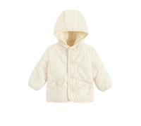 Cool Club Quilted Hooded Button Up Jacket with pockets in White | Size: 6-9 m Cool Club White 6-9 m