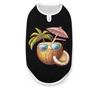 Cool Coconut Drink With Eyeglasses Dog Shirts Pullover Pet Vest T-shirts for Small Medium Dogs & Cats