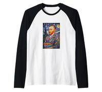 Cool Colorful Graffiti Van Gogh The Starry Night Street Art Raglan Baseball Tee