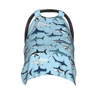Cool Colorful Shark Print Baby Car Seat Covers, Breathable Nursing Cover Breastfeeding Cover, Stroller Covers, Multi-use Infant Carseat Canopy, Baby Boys Girls Newborn Essentials