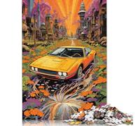 Cool Colourful Sports Cars Jigsaw Puzzle for Adults 500 Pieces Wooden Jigsaws Puzzles Decompression Game Toy Puzzle Challenging Game 500pcs (52x38cm)