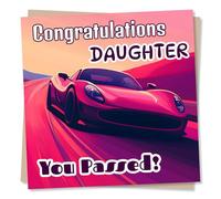 Cool Congratulations For Passing Driving Test Card For a Special Daughter - Congrats, You Passed, Cars, Pink