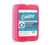 Cool Coolers by Fit + Fresh Slim Compact Reusable XL Ice Pack, Perfect for Lunch Boxes, Coolers, and Beach Bags, Pink, 4 Pack