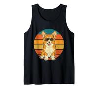 Cool Corgi Dog Wearing Sunglasses Retro Sunset Art Corgi Mom Tank Top