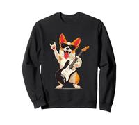 Cool Corgi Rock Music Dog Lover Funny Graphic Playful Trippy Sweatshirt