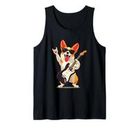 Cool Corgi Rock Music Dog Lover Funny Graphic Playful Trippy Tank Top