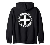 Cool Cornwall Flag A Proud Cornish Holiday Therapy in Kernow Zip Hoodie