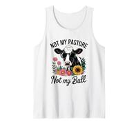 Cool Cow Sunglasses Not My Pasture Not My Bull Flowers Tank Top
