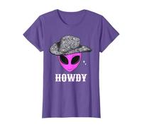 Cool Cowboy Hat Alien Howdy Space Western Disco Theme T-Shirt