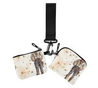 Cool Cowboy Primitive Charm Women's Coin Purses Card Cases Minimalist Zipper Wristlet Wallet with Wristlet Strap for Ladies 2 Pcs, cool cowboy primitive charm, One Size, Print Art