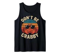 Cool Crab Sunglasses Retro Sunset Don't Be Crabby Tank Top