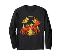 Cool Crab Wearing Sunglasses At The Beach Long Sleeve T-Shirt