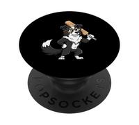 Cool Cricket Dog Border Collie Sunglasses Hero PopSockets Adhesive PopGrip