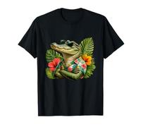 Cool Crocodile Hawaiian Summer Vacation Vibes T-Shirt